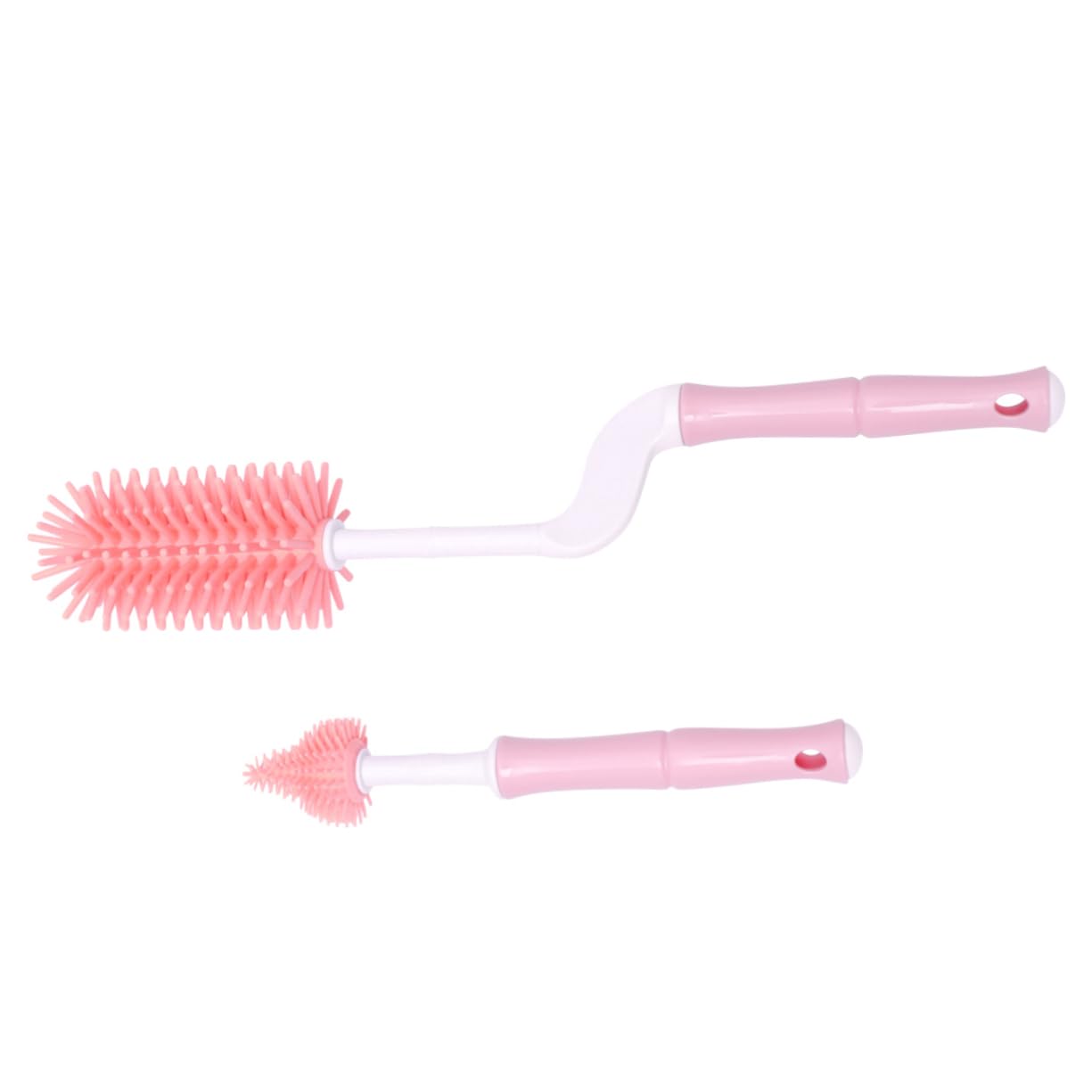 ULTECHNOVO 3juegos Cepillos Limpiabiberones Diseño Rotatorio De Set De Accesorios para Limpieza De Biberones y Chupetes Color Rosa