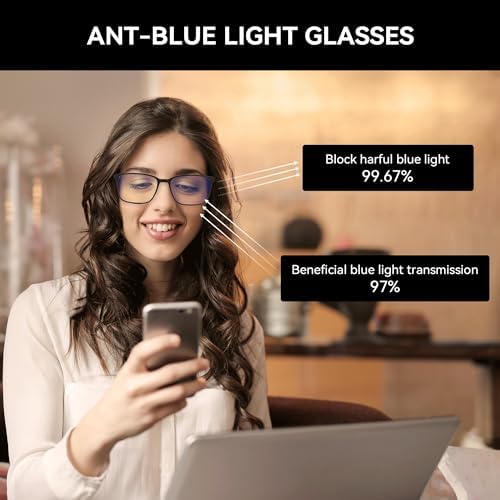ZENOTTIC Blue Light Blocking Glasses,Reading Glasses for Men Square Frame Readers Anti Glare Sport Computer Glasses
