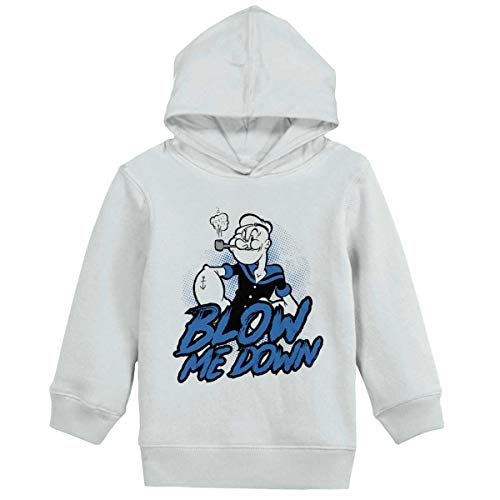 Brisco Brands Popeye The Sailor Man Blow Me Down Boy Girl Hoodie Sweatshirts White