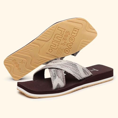 Image of YOHO Flats for Women | Lightweight, Anti-Skid, Cushioned Footbed Flip Flops | Casual & Fashionable for Everyday Use EVA Sandals 002