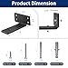4 Pack 4 Inch Floating Shelf Brackets,Black Hidden L Shelf Bracket,Rustic Industrial Metal Brackets for Shelf Support