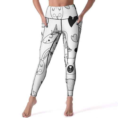 Leggings pour fitness gym sans glisser taille haute en S