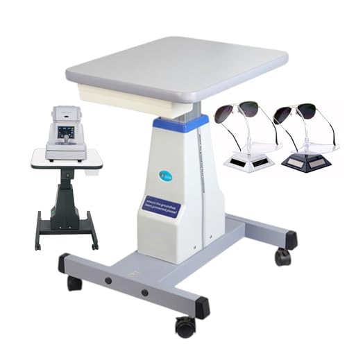 DSeenLeap Optischer Hubtisch, motorisierter Instrumententisch, optometrischer Hubtisch mit motorisiertem Tisch zur einfachen Höhenverstellung um 180 mm, mit Schubladen mit großer Kapazität (weiß)