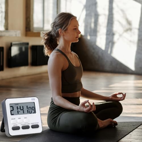 Image of YELONA Digital Magnetic Timer for Kids, Kitchen, Cooking, Egg, Teacher, Exercise, Productivity- Black, Pack of 2