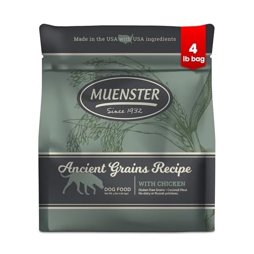 Muenster Ancient Grains Chicken Dry Dog Food, 4lb - Gluten-Free, High Protein, Digestive Support