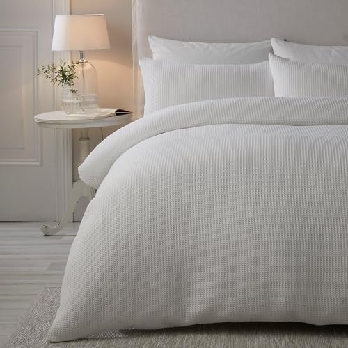 Serene Lindly Parure de lit texturée pour lit Double Blanc