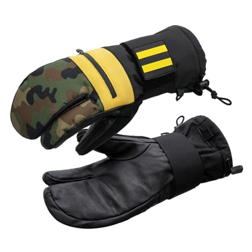 &ski Mittens With Wrist Guard And Leather Palm, Waterproof & Windproof 3m Mittens For Snowboarding Skiing In Extreme Cold Weather
