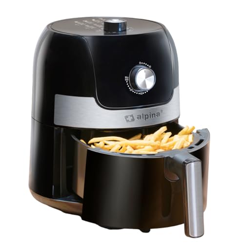 Airfryer Alpina - Friteuse Électrique - 3,5 L - 80 à 200 °C - Minuteur jusqu'à 60 minutes - 1400 W, Noir