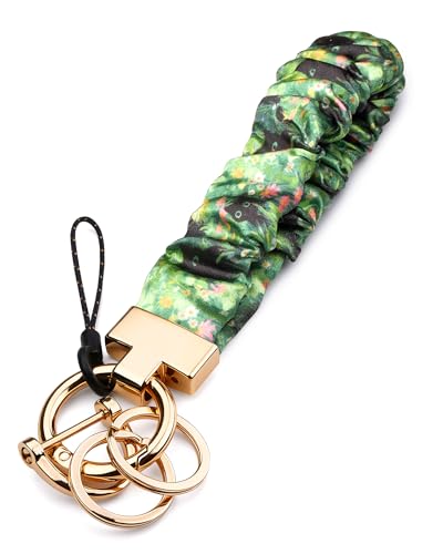 Handlein Scrunchie Keychain Wristlet, Cute Stretch Key Chain for Women