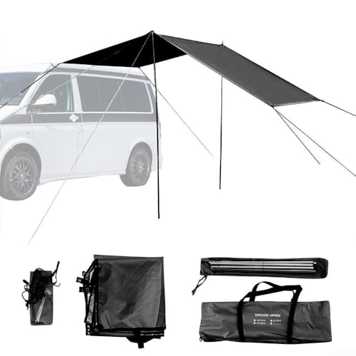 Bulevisiter General Awning Sun Canopy Sunshade, Car Awning Camping Tent, Campervan Canopy Sun Shelter, for Motorhome Van Campervan Suv 300X200x100cm Black