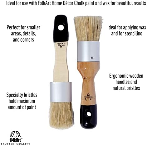 FolkArt Home Decor Chalk and Wax Brushes,