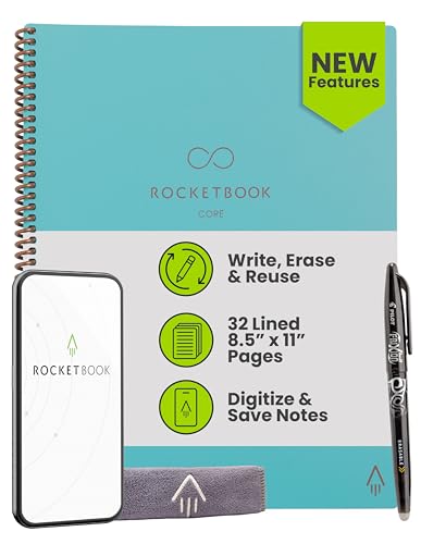 Rocketbook Core Reusable Smart Notebook, Lined Pages For...
