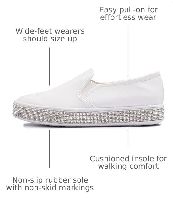 Image of FEVERSOLE Women's Fashion Sparkle Platform Rhinestone Party Holiday Wedding Sneakers