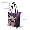 kkvhhyuo Purple Print Leather Tote Bag Reusable Large Handbags Shoulder Bag with Zipper and Pockets Shopping Bag for Work, School, Travel #1