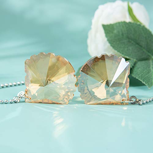 Image of 2 PCS Crystal Champagne Prism Drop Ceiling Fan Pull Chain Extender Decorative Switch