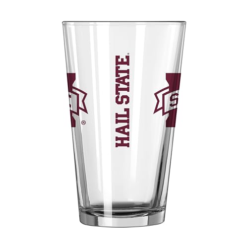 Image of Logo Brands NCAA 16 oz Pint Glass - Durable Glass With Bold Team Color- Chip-Resistant Rim Drinkware For Fans, Tailgates, Home Bars & Everyday Use