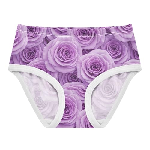Artistic Toddler Girls Underwear 2t Cotton Girl Panties Cute Vivid Purple Floral Elegant Flowers Undies Kids Briefs