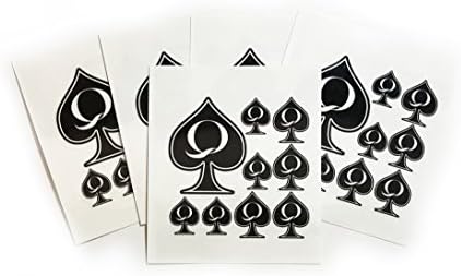 Queen of Spades Temporary Tattoos – 45 Adult QoS Designs (5 Sheets), Waterproof