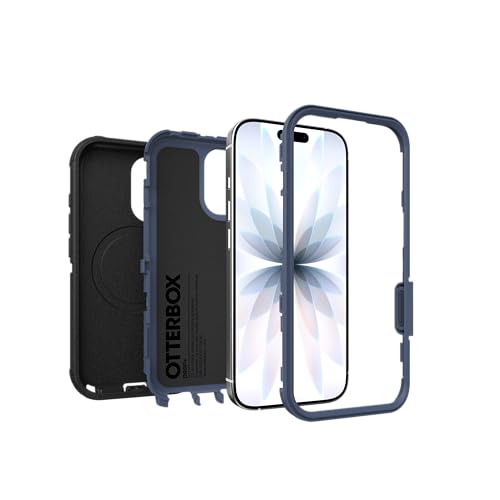 Image of OtterBox iPhone 17 (Only) - Defender Series Case - Black Shadow (Black & Blue) - Snaps on MagSafe - Tough - Rugged & Durable