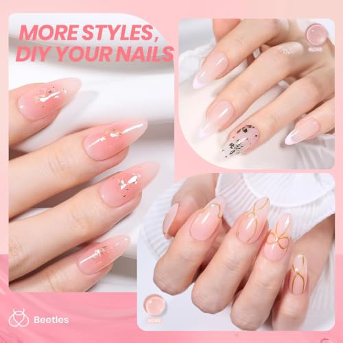 Image of Beetles Jelly Gel Nail Polish Set, 6 Colors Nude Pink Gel Polish Kit