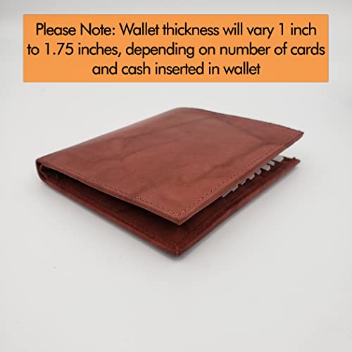 Men's RFID Cowhide Leather European Hipster Bifold Wallet One ID BD4