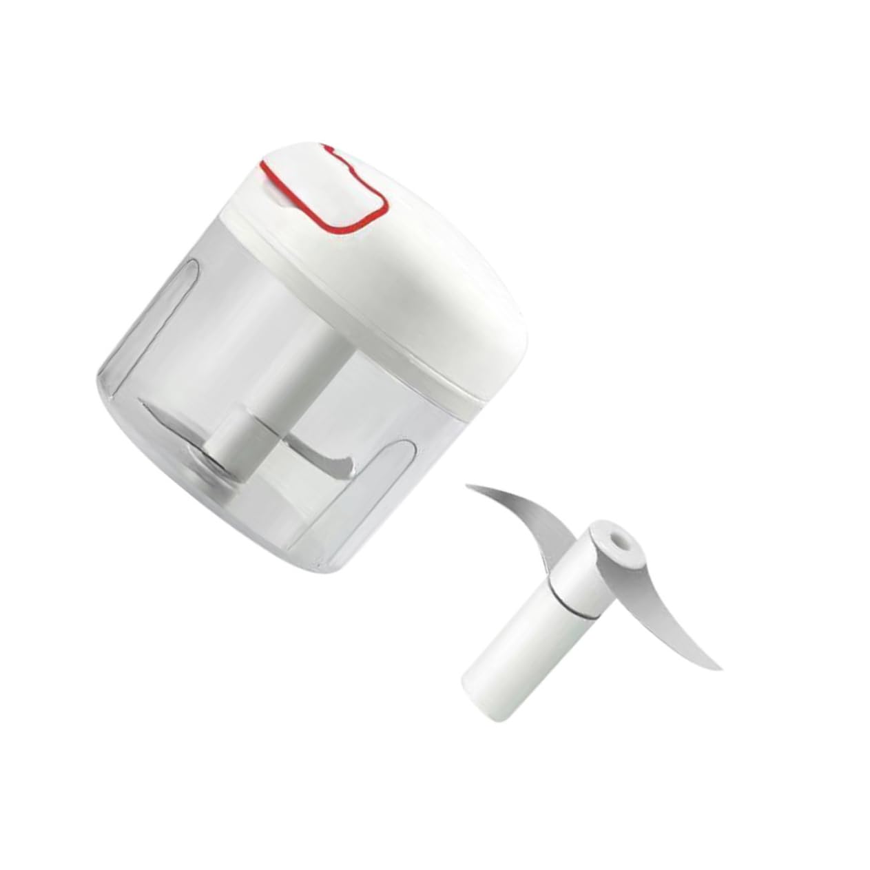 FELTECHELECTR Mini Manual Garlic Chopper Food Mincer Lightweight Vegetable and Meat Chopper Blades Easy to Clean Design for Home and Travel Use