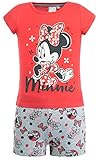 Brandsseller Mädchen Schlafanzug Pyjama Freizeitanzug Set mit Motiven im Stil von Minnie Mouse - Kurzarm Shirt und Shorty 98/104