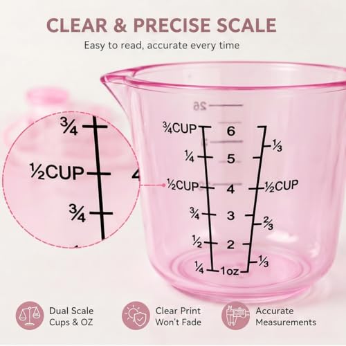 Set de 4 vasos medidores plásticos para cocina miniatura 3