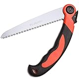 FUJIWARA Folding Pruning Saw 8 Inch Hand Saws Blade, Quality SK-5 Steel with Hard Sharp Teeth for Wood Branches Cutting,Tree Trimming Camping/Backpacking/Hiking