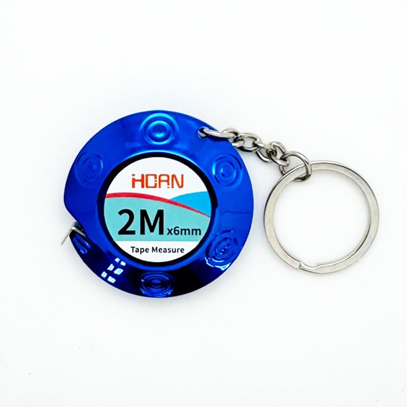 Cinta métrica compacta 2m con llavero color azul