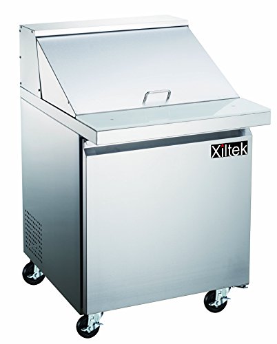 New Xiltek 27? One Door Mega Top Sandwich Salad Prep Refrigerator with 12 Pans Included