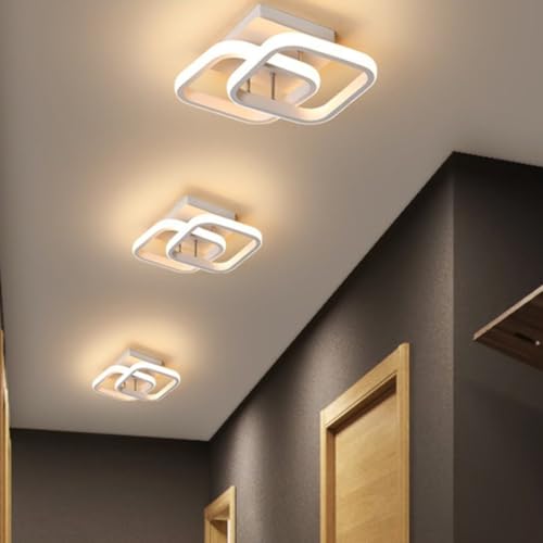 Luminária Lustre Candeeiro De Teto Led Bivolt 110v 220v Quadrado 3 cores branco quente e frio banhei