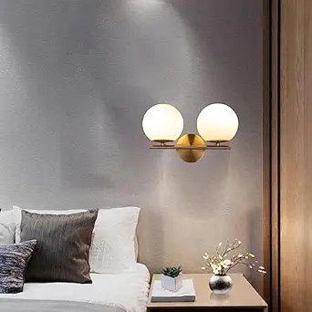 Harold Electricals Modern Volre Wing Wall Light for Living Room, Bedroom, Dining Area,| Globe Wall Light Fixture | Fancy Lights for Wall, Wall Lamps for Home Decor - Pack of 1 (Golden, Metal)