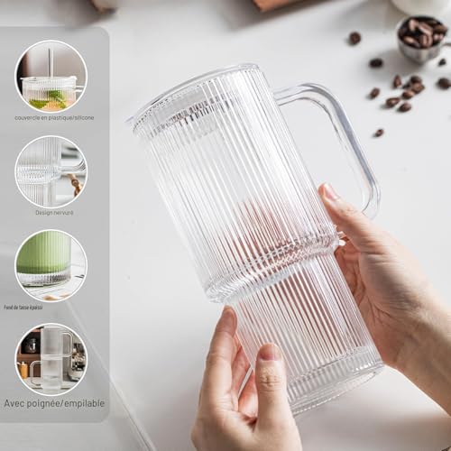 Gobelets en verre de haute qualité avec couvercle hermétique INSETLAN - 4