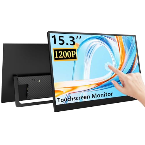 Image of 15.3 Inch Touchscreen Portable Monitor, 1920x1200 Full HD IPS 10-Point Touch External Monitor, Ultra Slim USB-C HDMI Plug & Play, Portable Monitor for Laptop PC Mac PS5 Xbox