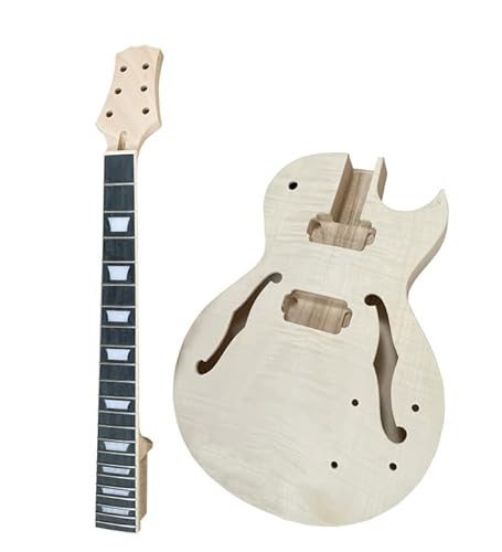 DIY Single Cut Electric Guitar Kits with Mahogany Body and Neck - Rosewood Fingerboard and All Components Included Beginner Kit LP Hollow Build Your Own Guitar - Image 3