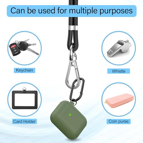Image of takyu Phone Lanyard, 2 Pack Adjustable Cell Phone Lanyard Crossbody Neck Strap & 2 Pack Phone Wrist Strap with 2 Pcs Tether Tabs Compatible for iPhone Android Smartphones-Black Grey