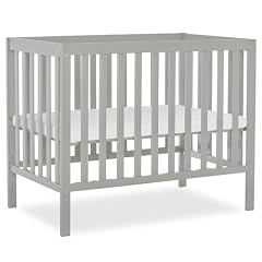 Dream On Me Edgewood 4-in-1 Convertible Mini Baby Crib in Cool Grey
