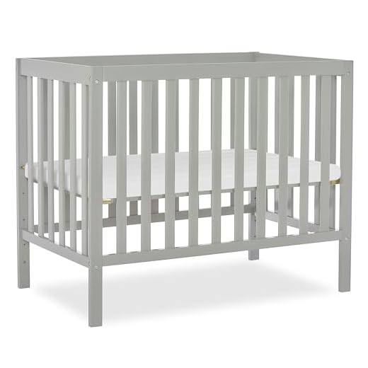 Dream On Me, Edgewood 4-in-1 Convertible Mini Crib, Cool Grey , 40x25x33 Inch (Pack of 1)