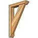 Ekena Millwork BKT0402X16X24TRA06RWR Traditional Slat Rough Sawn Bracket w/Offset Brace, Western Red Cedar