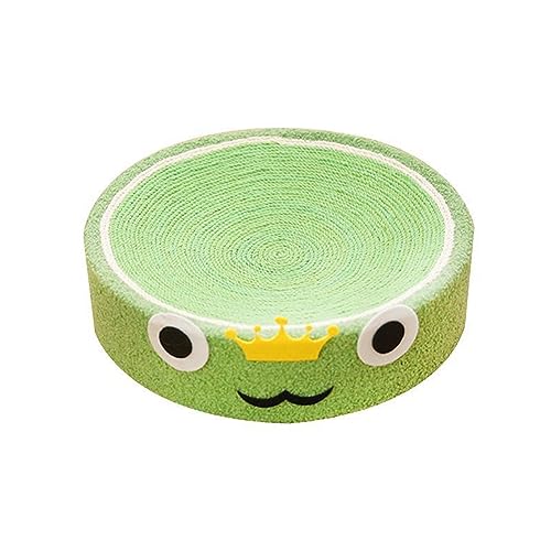 猫 ベッド 猫 爪研ぎ 爪とぎ 猫 マット 大型 天然サイザル麻 耐久 スクラッチャー ソファー 猫挽き おもちゃ ストレス解消 家具破壊防止 つめとぎ ベッド すり鉢型 滑り止め付き ペット用品 四季通用 天然素材 安全 無味 (蛙) 緑