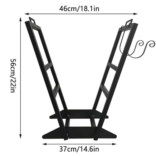 Range-bûches en fer forgé pour rangement intérieur et extérieur - 3