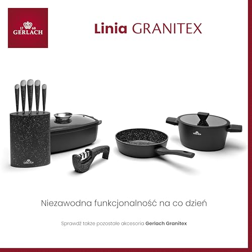 Gerlach Granitex Głęboka Patelnia Ceramiczna z Powłoką Indukcja Kuchenka Elektryczna Gazowa Ceramiczna 28 cm