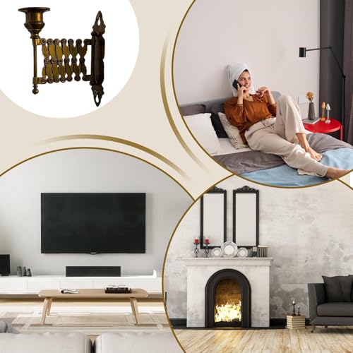 Portavelas cónico de metal extensible para decoración de pared vintage 6