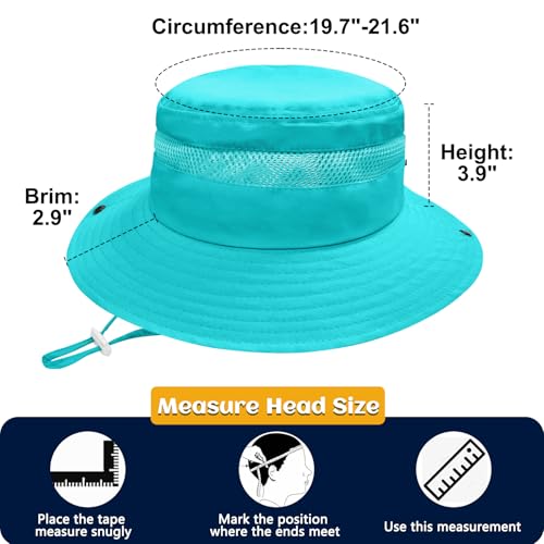 Image of Outdoor Kids Sun Hat for Boys Girls Wide Brim Mesh Bucket Hat UPF 50+ Sun Protection Breathable Summer Fishing Safari Hat