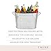 Twine Insulated Drink Galvanized Bucket, Beer and Beverage Tub, Metal Bucket, Ice Buckets for Parties, Holds 5.35 Gallons, Silver