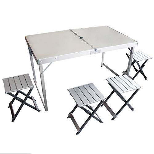 ERSD Picnic Table Outdoor Table and Chair Combination Aluminum Folding Table and Chair Portable Barbecue Table Multifunctional Outdoor Folding Chair Beach Chair Portable Fishing Camping Backrest Foldi