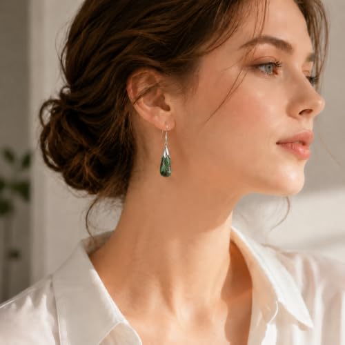 Ruby Zoisite Earrings for Women Crystal Dangle Drop Birthstone Jewelry - image 3