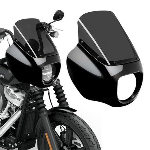 VINTGMT Motorcycle Fairing with 13' Smoke Motorcycle Windshield Quarter Fairing for Harley Street Bob FXBB 2018–2020 2025 FXBBS 2021–2024 Softail Standard FXST 2020–2024