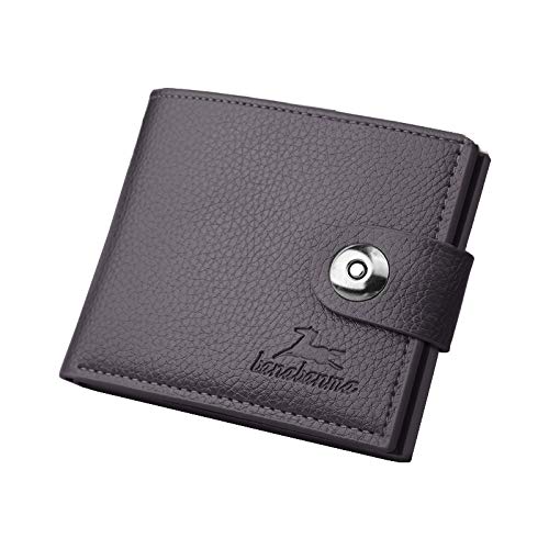 Snap Button Men's Wallet Wallet Fashion Wallet Men Coin Purse Ideal for Travel (Color : A)